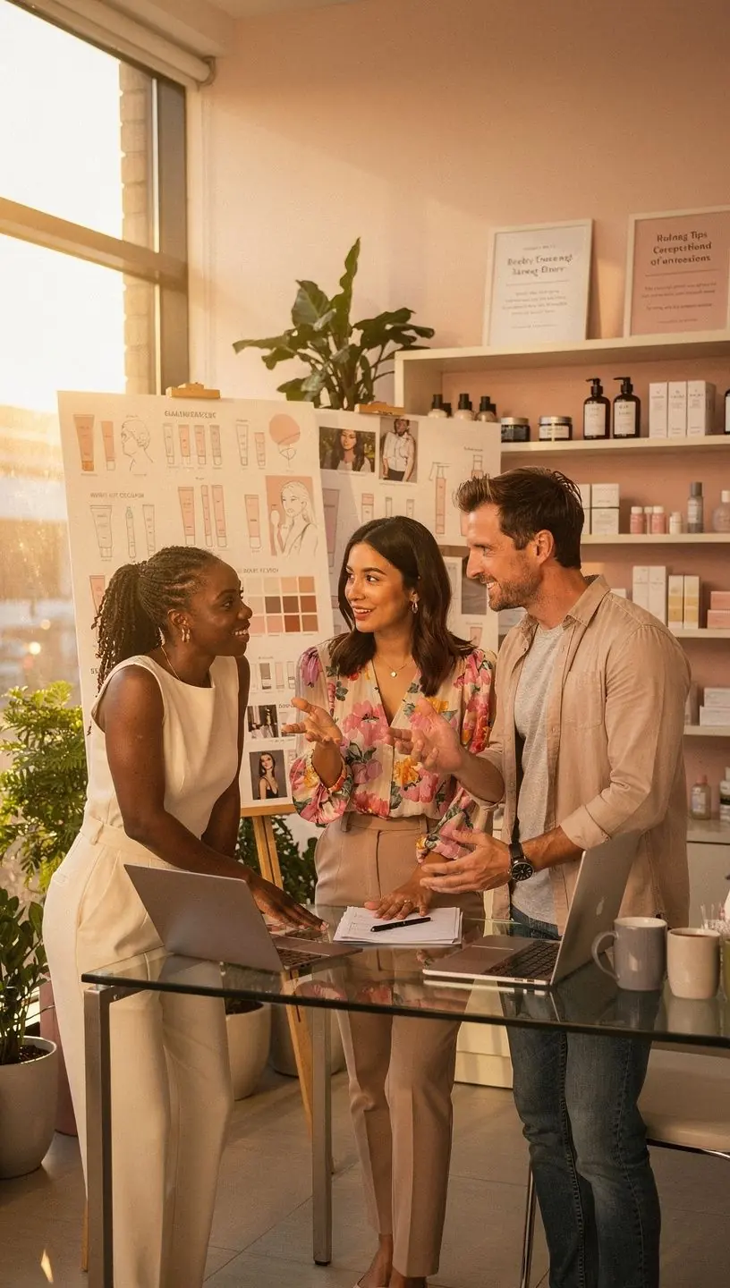 Nowoczesne wnętrze studia piękności z profesjonalnym wyposażeniem gotowym do pracy.